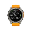 fēnix® 8 – 51 mm, AMOLED  Sapphire, Titanium avec bracelet en silicone orange/graphite - 010-02905-11