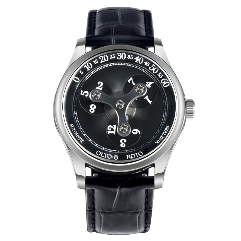 ROTO Wandering Hour Automatic Watch Midnight Black