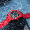 Elemental Series-Carbon Fiber Automatic Watch - TB8209CF-07-Bull Red Carbon Fiber