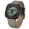 IRON-EX Square Skeleton Automatic Watch Green