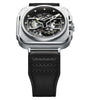 IRON-EX Square Skeleton Automatic Watch Silver