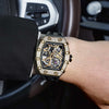 Elemental Series-Cubic Zirconia Automatic Watch - TB8209D-04-Golden Black