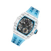 Elemental Series-Carbon Fiber Automatic Watch - TB8209CF-06-White Blue Carbon Fiber