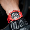 Elemental Series-Carbon Fiber Automatic Watch - TB8209CF-07-Bull Red Carbon Fiber