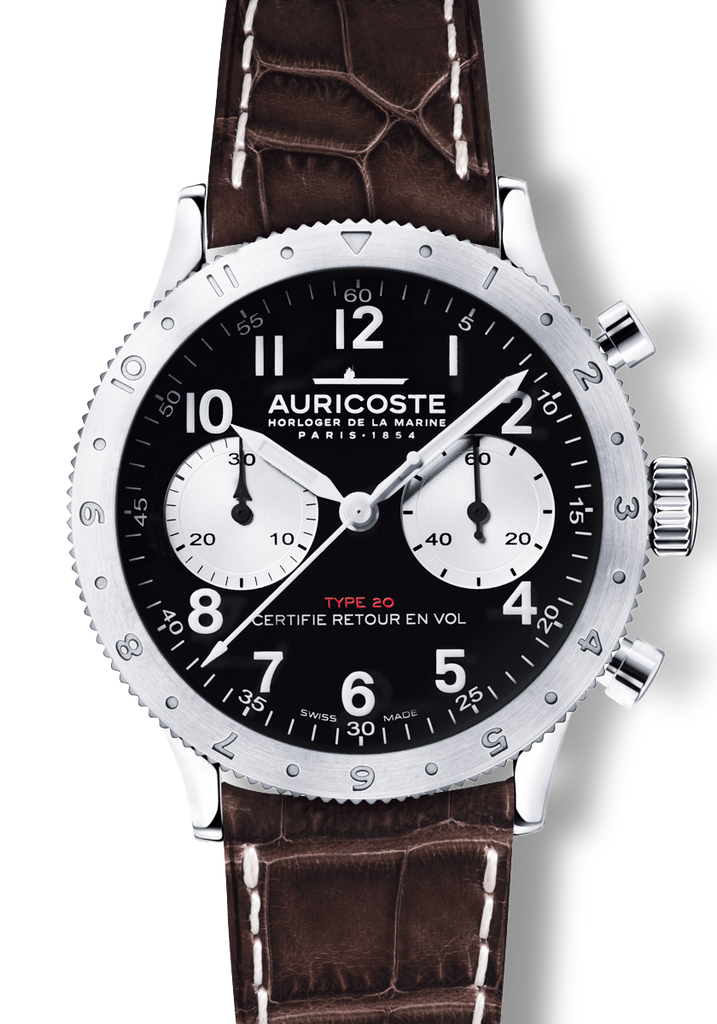 Chronographe Flyback Type 20 Lunette tournante compteurs argent