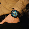 IRON-EX Square Skeleton Automatic Watch Blue