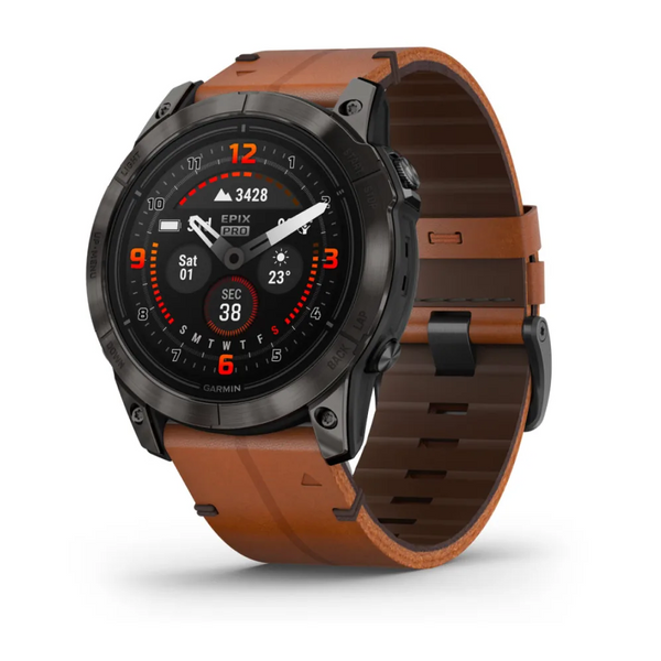 Soldes Garmin Epix™ Gen 2 saphir titane bracelet marron 2024 au meilleur  prix sur