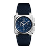 BR 03-94 CHRONOGRAPHE STEEL BLUE - BR0394-BLU-ST/SCA