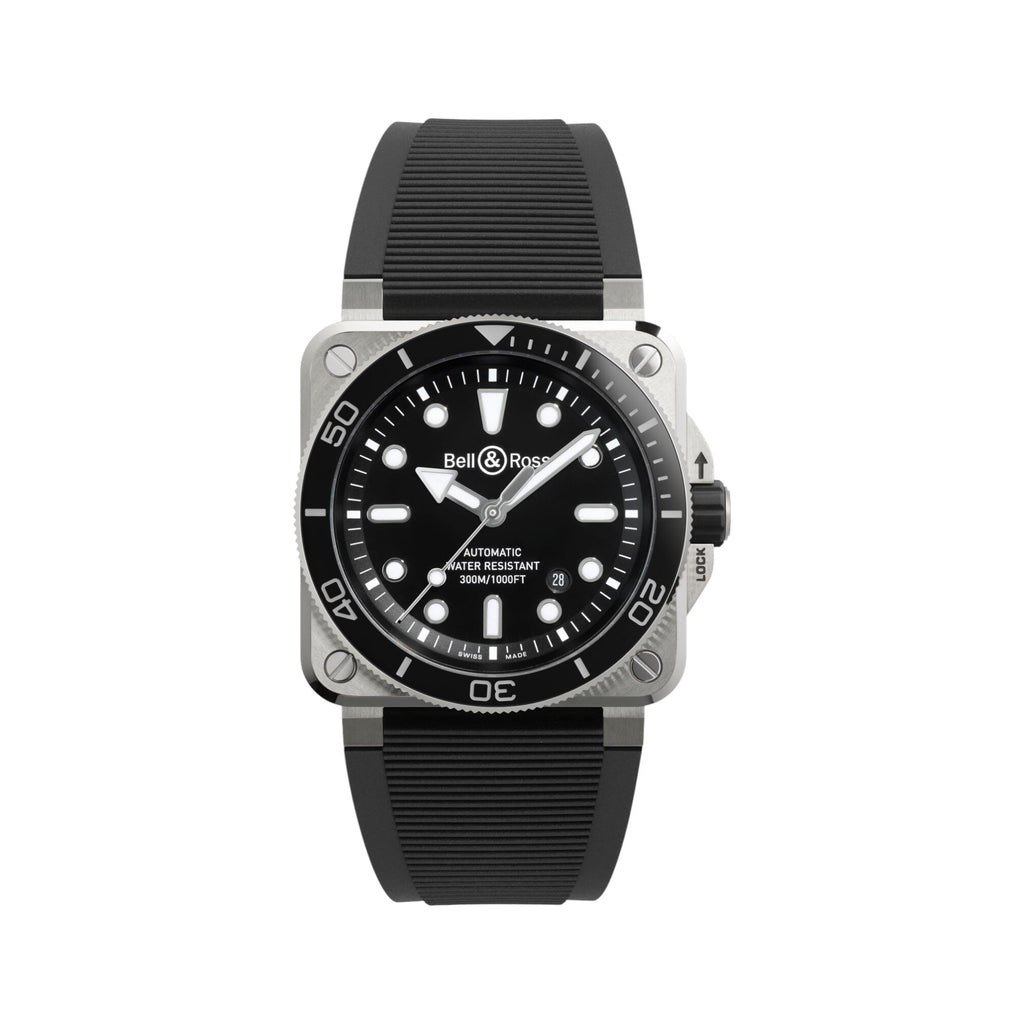 BR 03 Diver Black Steel - BR03A-D-BL-ST/SRB