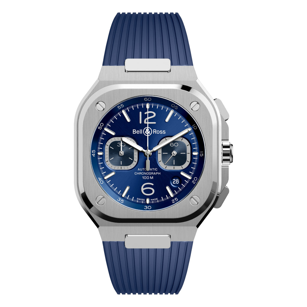 BR 05 CHRONO BLUE STEEL - BR05C-BLU-ST/SRB