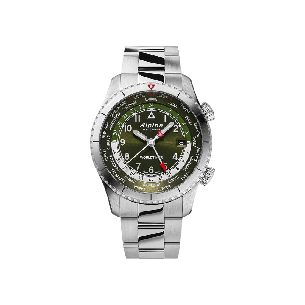 VOGTIME-ALPINA-Startimer Pilot Quartz Worldtimer - AL-255GR4S26B