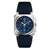 BR 03-94 CHRONOGRAPHE STEEL BLUE - BR0394-BLU-ST/SCA