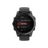 fēnix® E – 47 mm, AMOLED  Acier Gray avec bracelet en silicone noir - 010-03025-01