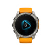 fēnix® 8 – 51 mm, AMOLED  Sapphire, Titanium avec bracelet en silicone orange/graphite - 010-02905-11