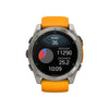 fēnix® 8 – 51 mm, AMOLED  Sapphire, Titanium avec bracelet en silicone orange/graphite - 010-02905-11