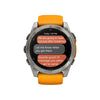 fēnix® 8 – 51 mm, AMOLED  Sapphire, Titanium avec bracelet en silicone orange/graphite - 010-02905-11