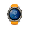 fēnix® 8 – 51 mm, AMOLED  Sapphire, Titanium avec bracelet en silicone orange/graphite - 010-02905-11