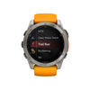 fēnix® 8 – 51 mm, AMOLED  Sapphire, Titanium avec bracelet en silicone orange/graphite - 010-02905-11