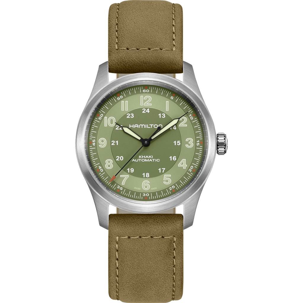 Montres Khaki Field Titanium Auto - H70205860 - 38 mm / Cuir